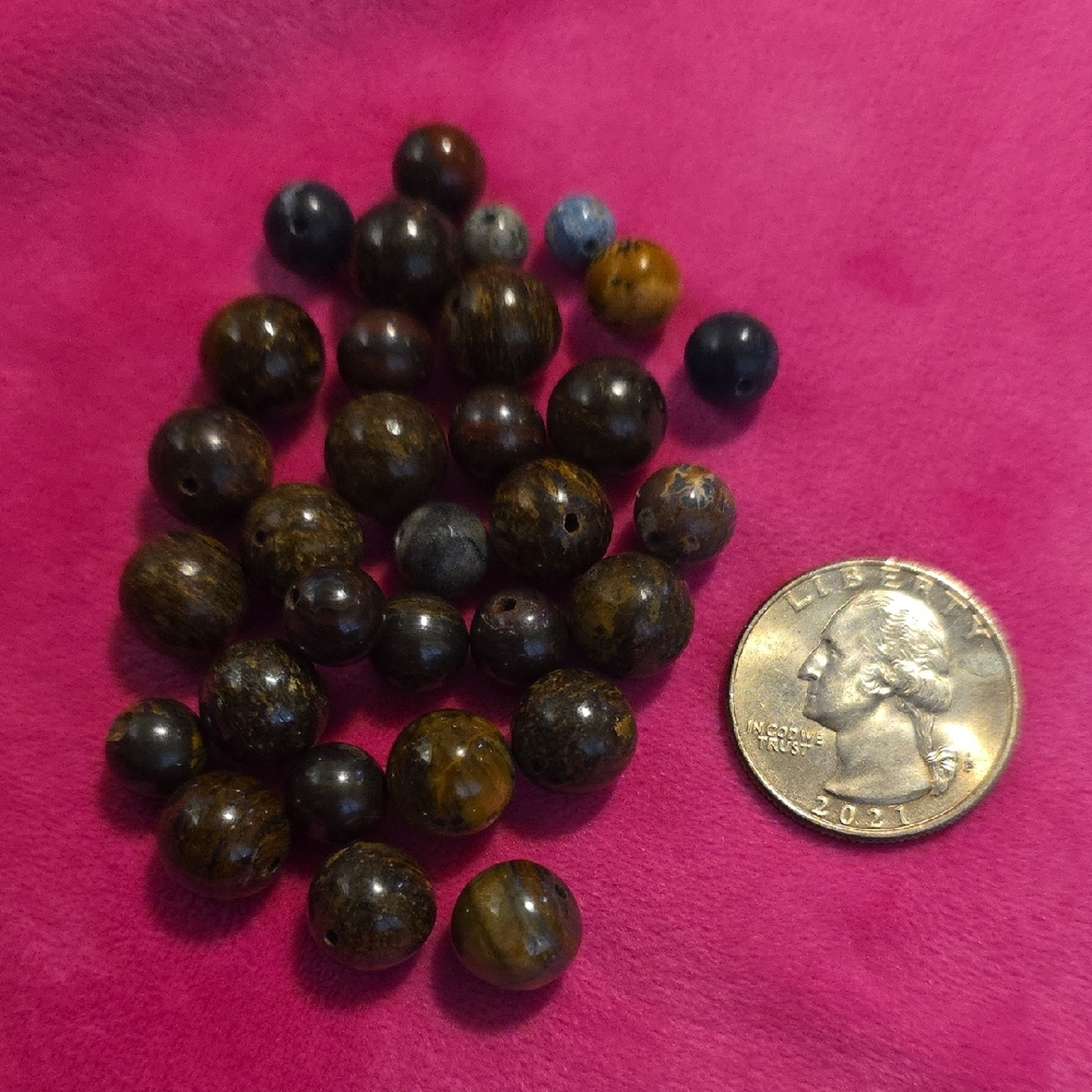 Mixed Brown and Blue Beads